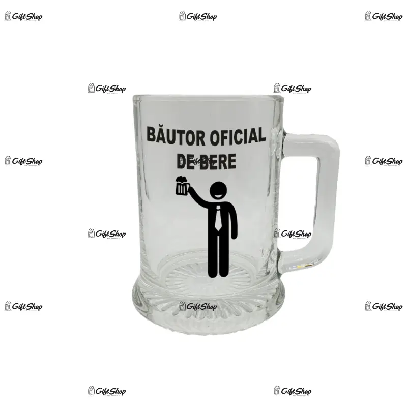 Bautor oficial de bere, halba cu mesaj